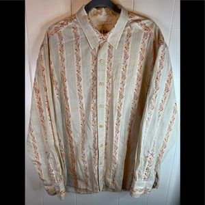 Tommy Bahama Relax Men’s Long Sleeve 100% Cotton  Floral Button Up - Sz XL